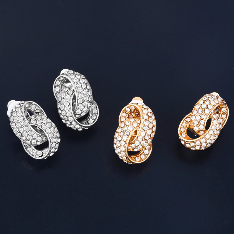 South Korea's Dongdaemun new earrings ear clip personality temperament all-match no ear piercing diamond ear clip earrings erq62