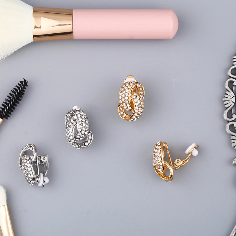 South Korea's Dongdaemun new earrings ear clip personality temperament all-match no ear piercing diamond ear clip earrings erq62