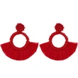 European and American earrings Bohemian rice beads fan-shaped tassel earrings fashionable women's personality earrings earrings erq73
