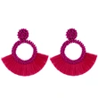 European and American earrings Bohemian rice beads fan-shaped tassel earrings fashionable women's personality earrings earrings erq73