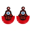 Clearance hot sale rice bead tassel earrings personality big eyes hand-woven rice bead earrings erq87