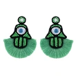 Clearance hot sale rice bead tassel earrings personality big eyes hand-woven rice bead earrings erq87