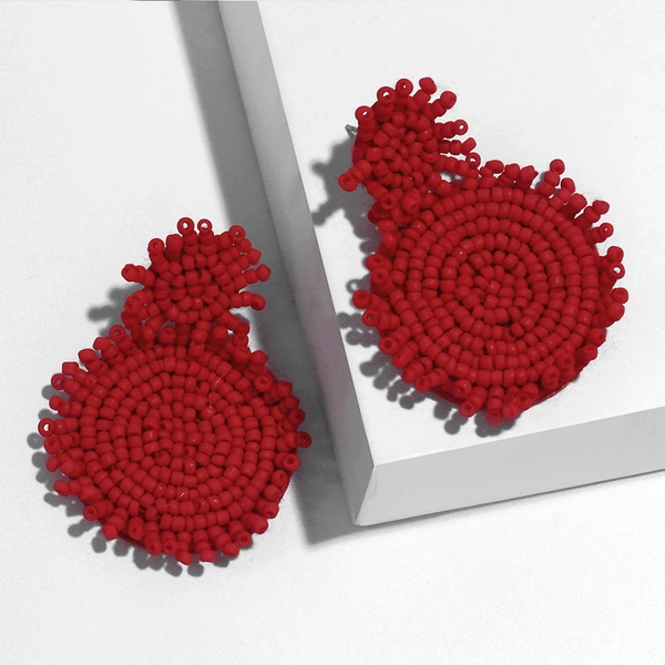 Fashion street style celebrity bohemian style earrings tassel exaggerated large earrings braided bead earrings ern82