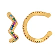 Colored zircon ear clips for women without pierced ears, European and American style, geometric small earrings, ear bone clips, earrings erq81
