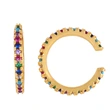Colored zircon ear clips for women without pierced ears, European and American style, geometric small earrings, ear bone clips, earrings erq81