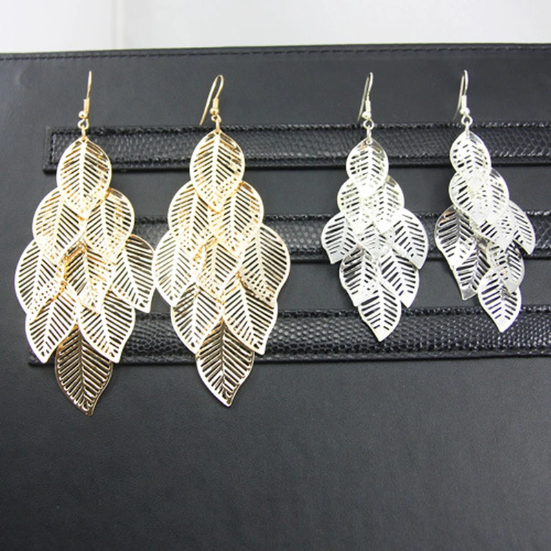Korean new hollow leaf earrings female earrings earrings wholesale alloy earrings earrings era05