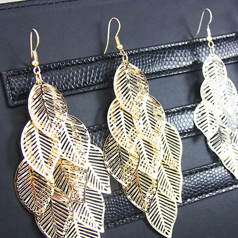 Korean new hollow leaf earrings female earrings earrings wholesale alloy earrings earrings era05