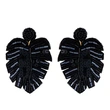 Creative new earrings Bohemian leaf rice bead earrings female exaggerated personality earrings source erq85