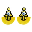 Clearance hot sale rice bead tassel earrings personality big eyes hand-woven rice bead earrings erq87