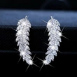 European and American hot selling fashion micro inlaid zircon leaf earrings for women simple and versatile jewelry factory wholesale