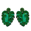Creative new earrings Bohemian leaf rice bead earrings female exaggerated personality earrings source erq85