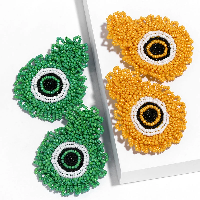 Clearance earrings 2024 creative rice bead earrings exaggerated geometric earrings earrings jewelry erq93