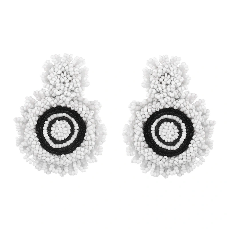 Clearance earrings 2024 creative rice bead earrings exaggerated geometric earrings earrings jewelry erq93