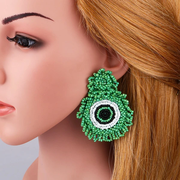 Clearance earrings 2024 creative rice bead earrings exaggerated geometric earrings earrings jewelry erq93