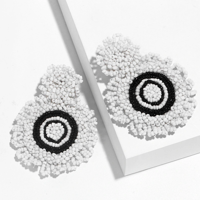 Clearance earrings 2024 creative rice bead earrings exaggerated geometric earrings earrings jewelry erq93