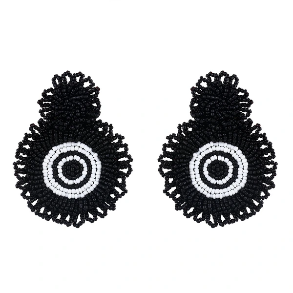 Clearance earrings 2024 creative rice bead earrings exaggerated geometric earrings earrings jewelry erq93