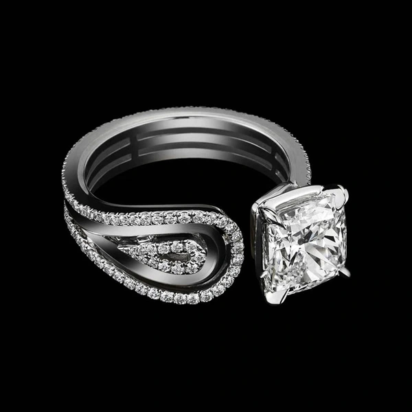 European and American new fashion geometric line open ring ladies personality ring jewelry ring