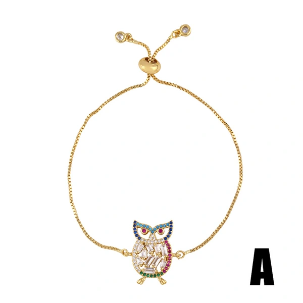 Clearance Aosheng original rainbow jewelry full diamond color zircon turtle bracelet angel wings bracelet brb65