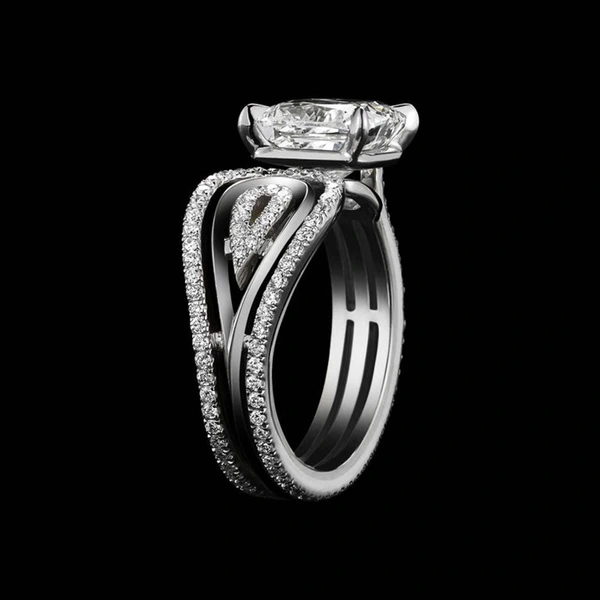 European and American new fashion geometric line open ring ladies personality ring jewelry ring