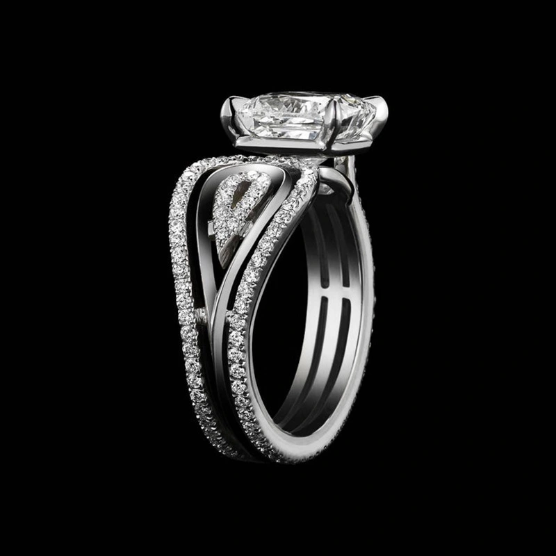 European and American new fashion geometric line open ring ladies personality ring jewelry ring