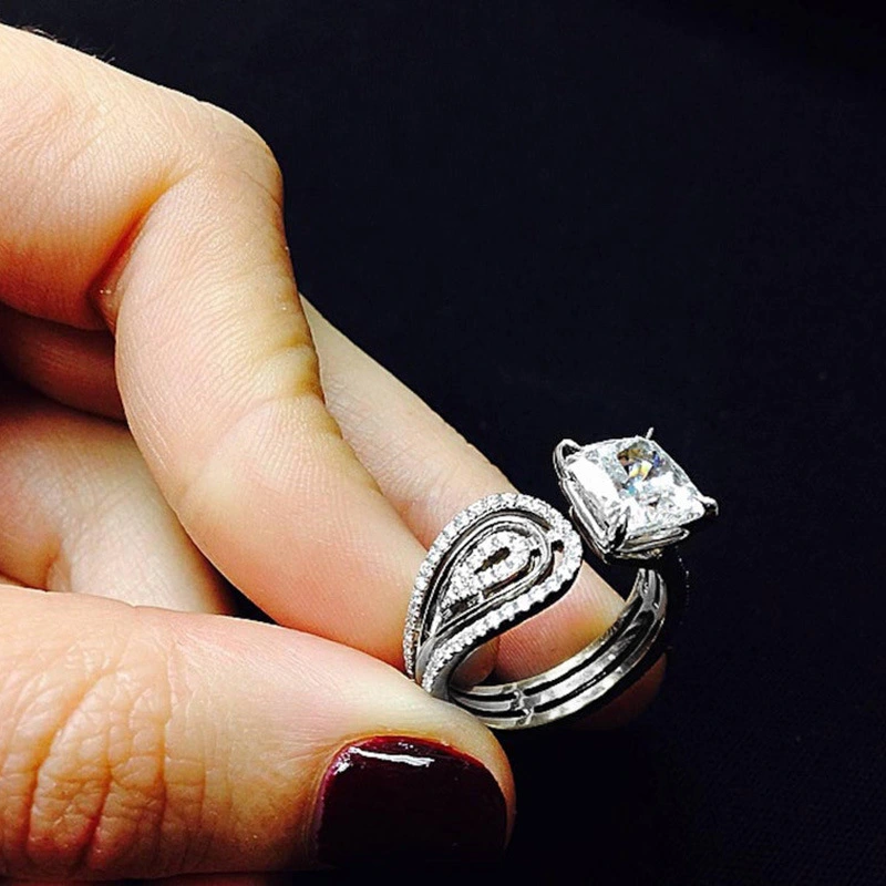 European and American new fashion geometric line open ring ladies personality ring jewelry ring