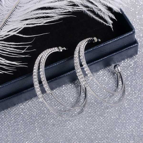 Hot selling new fashion personality trend multi-layer earrings C-shaped earrings temperament versatile earrings