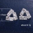 Hot selling earrings with copper and crystal, elegant and versatile triangular earrings, popular female jewelry