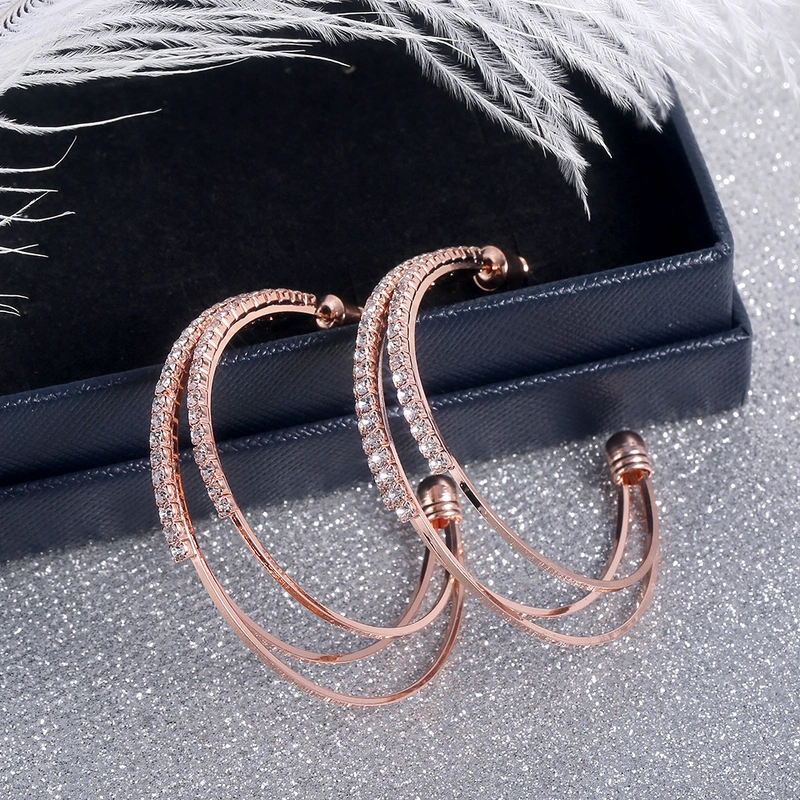 Hot selling new fashion personality trend multi-layer earrings C-shaped earrings temperament versatile earrings