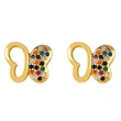 Original European and American Internet celebrity same style jewelry micro-inlaid colored zirconium earrings exquisite small heart geometric earrings wholesale