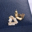 Hot selling earrings with copper and crystal, elegant and versatile triangular earrings, popular female jewelry