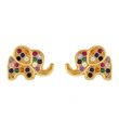 Original European and American Internet celebrity same style jewelry micro-inlaid colored zirconium earrings exquisite small heart geometric earrings wholesale