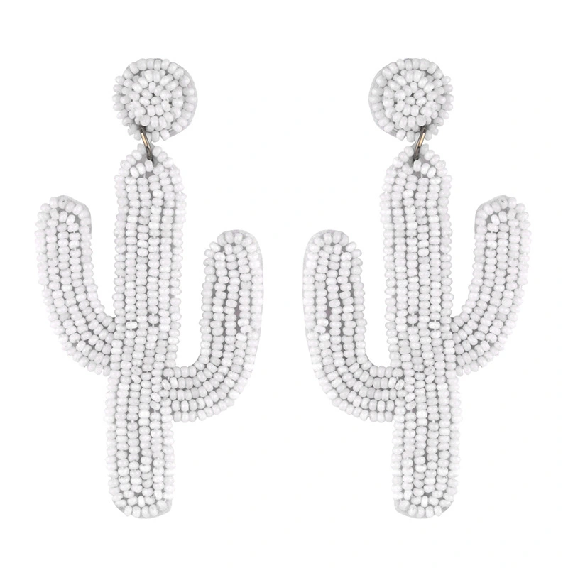 Clearance sale hot selling rice bead earrings personality Bohemian cactus sewn rice bead earrings err16