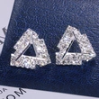 Hot selling earrings with copper and crystal, elegant and versatile triangular earrings, popular female jewelry