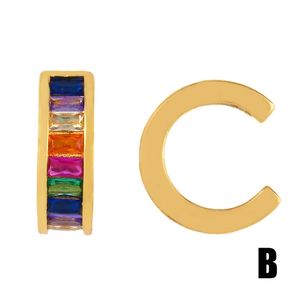 Hot selling rainbow jewelry net red tide women no ear piercing ear clip personality European and American zircon ear clip err28