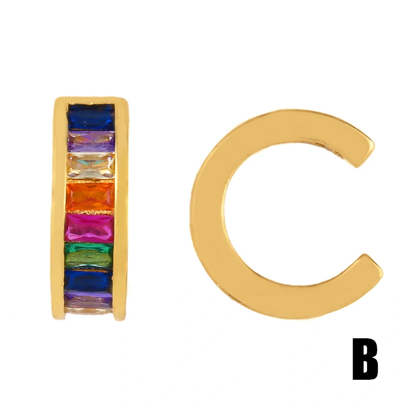 Hot selling rainbow jewelry net red tide women no ear piercing ear clip personality European and American zircon ear clip err28