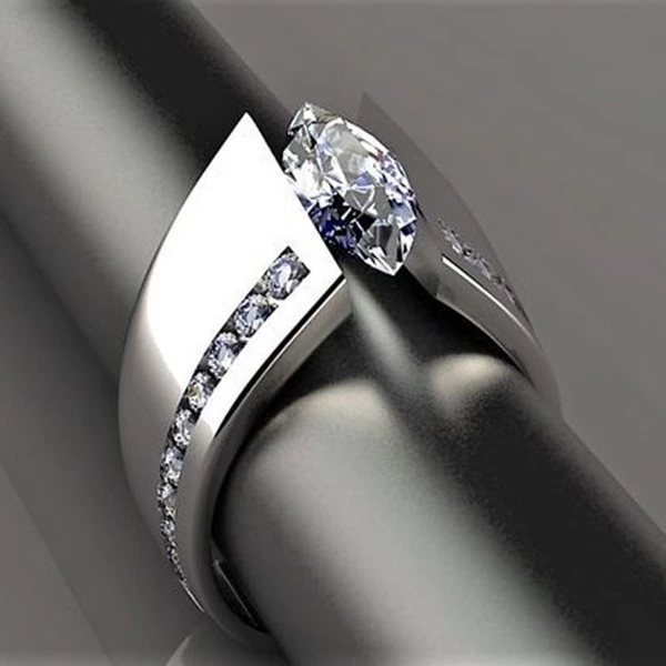 Hot selling new fashion jewelry in Europe and America, marquise-shaped zircon ring for women, factory direct sales