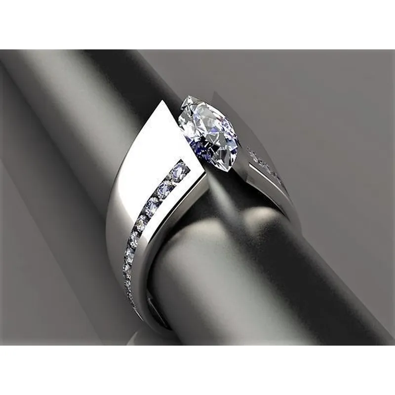 Hot selling new fashion jewelry in Europe and America, marquise-shaped zircon ring for women, factory direct sales