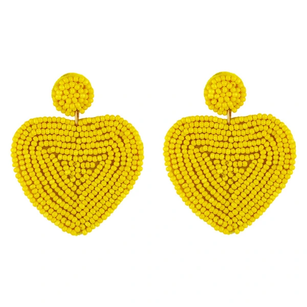 European and American personality rice bead earrings heart earrings simple hand-woven earrings creative versatile earrings err32