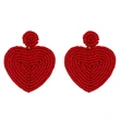European and American personality rice bead earrings heart earrings simple hand-woven earrings creative versatile earrings err32