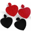 European and American personality rice bead earrings heart earrings simple hand-woven earrings creative versatile earrings err32