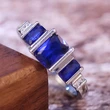 European and American new style ring classic design blue crystal ring elegant women's jewelry wholesale