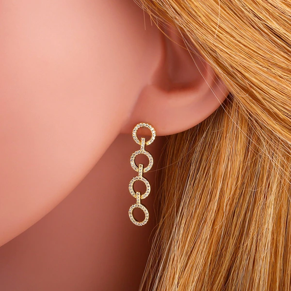 Japanese and Korean new earrings female fashion high-end geometric circle earrings S925 silver needle niche earrings err41