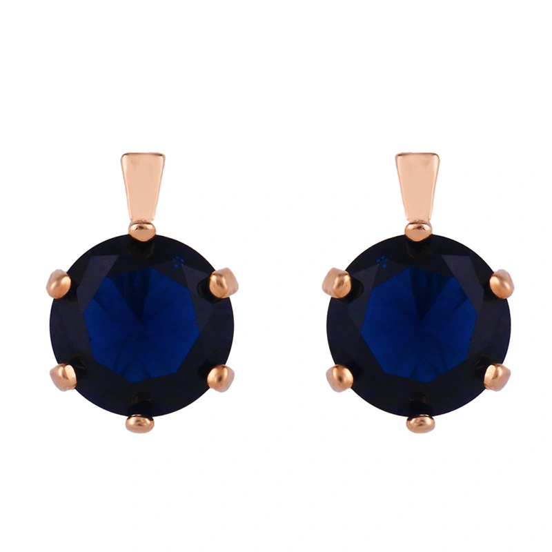 Zircon earrings European and American exaggerated Internet celebrity earrings inlaid with diamonds, rhinestones, rose gold geometric round earrings err43