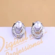  Korean hot selling new style versatile fashion elegant personality temperament pearl earrings for women inlaid with zircon jewelry