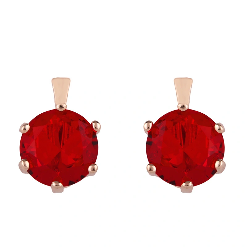 Zircon earrings European and American exaggerated Internet celebrity earrings inlaid with diamonds, rhinestones, rose gold geometric round earrings err43