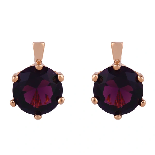 Zircon earrings European and American exaggerated Internet celebrity earrings inlaid with diamonds, rhinestones, rose gold geometric round earrings err43