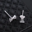 Hot selling hot item in Dongdaemun, Korea, sweet and cute bow-knot zircon earrings, fashionable and versatile earrings for girls