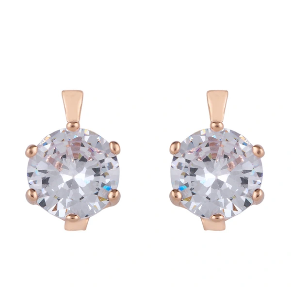 Zircon earrings European and American exaggerated Internet celebrity earrings inlaid with diamonds, rhinestones, rose gold geometric round earrings err43