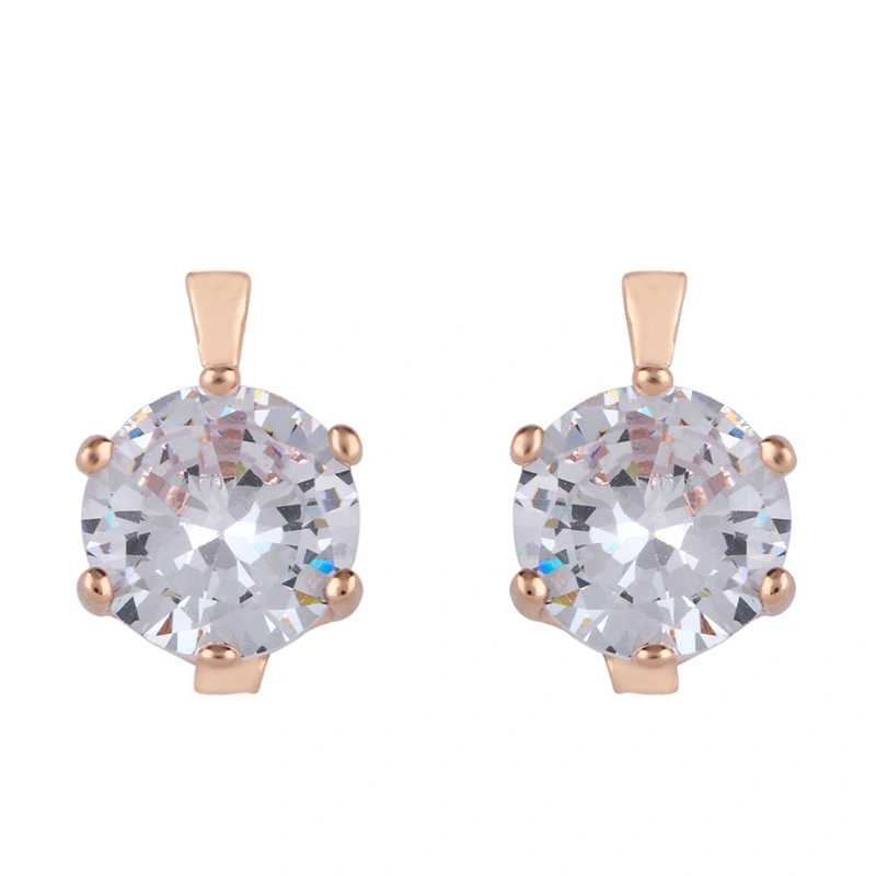Zircon earrings European and American exaggerated Internet celebrity earrings inlaid with diamonds, rhinestones, rose gold geometric round earrings err43