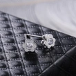  Japanese daily versatile zircon flower earrings goddess student simple matching earrings copper plated with real gold
